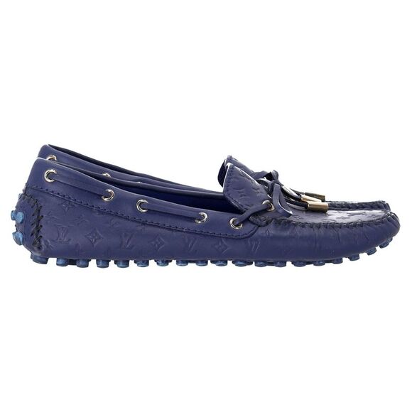 Louis Vuitton Gloria Flat Loafers in Blue Leather - Picture 1 of 7